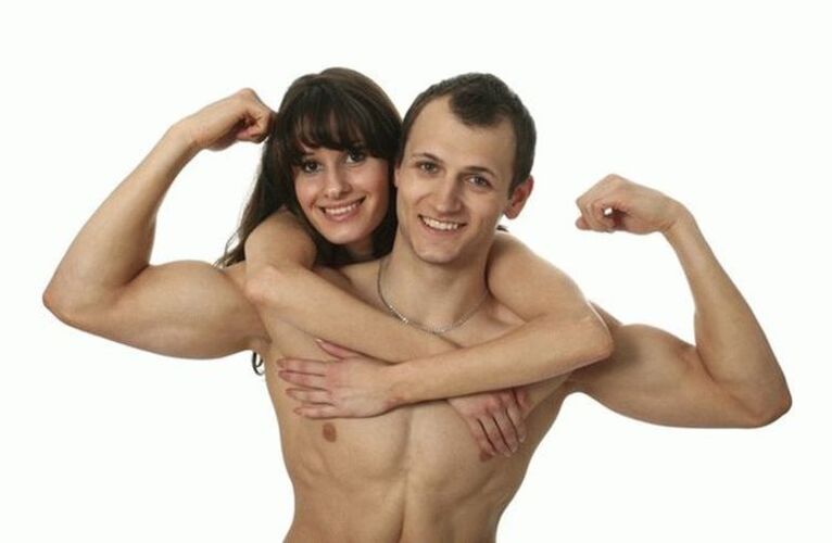 woman and strong man with enlarged penis